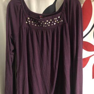 Agenda women medium purple long sleeves top
